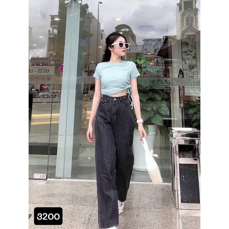 QUẦN JEAN ỐNG RỘNG KHUY EO FORM CHUẨN ĐẸP
