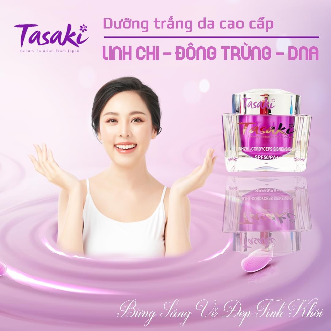 KEM TASAKI TÍM NGỪA LÃO HÓA - XÓA THÂM NÁM - WHITENING ANTI-AGING REPAIR COMPLEX CREAM - LINGZHI - ĐÔNG TRÙNG - DNA