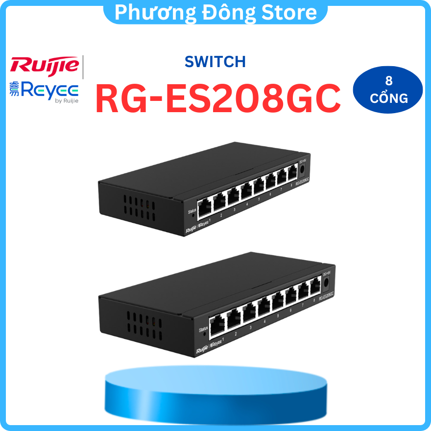 Smart Managed Switch 8 Cổng 10/100/1000BASE-T RUIJIE REYEE RG-ES208GC - Hàng chính hãng
