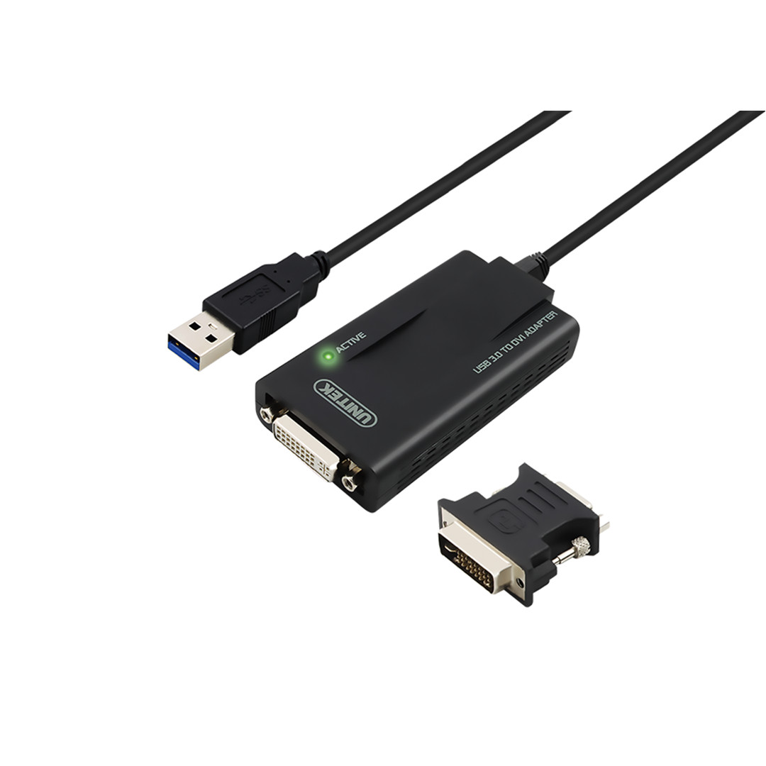 Cáp USB 3.0 To DVI+Đổi VGA Unitek (Y-3801)  - HÀNG CHÍNH HÃNG