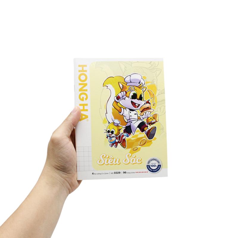 Combo 5 Tập Class Siêu Sóc - 4 Ô Ly - 96 Trang 120gsm - Hồng Hà 0329 - Màu Vàng + Tặng Kèm Thẻ Cào