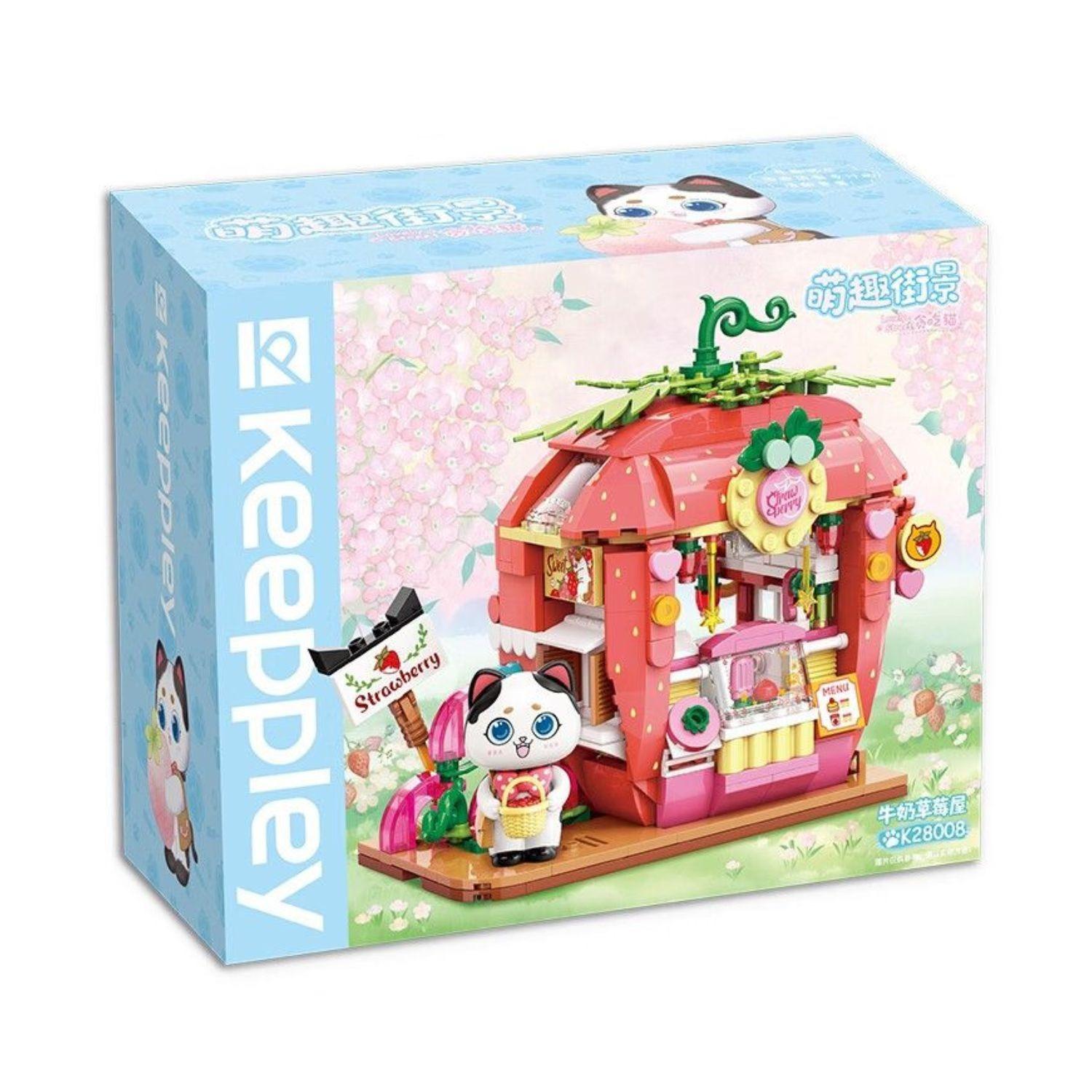 Đồ Chơi Lắp Ráp Lovely Street Tuxedo Cat Strawberry House - Keepplay K28008 (350 Mảnh Ghép)