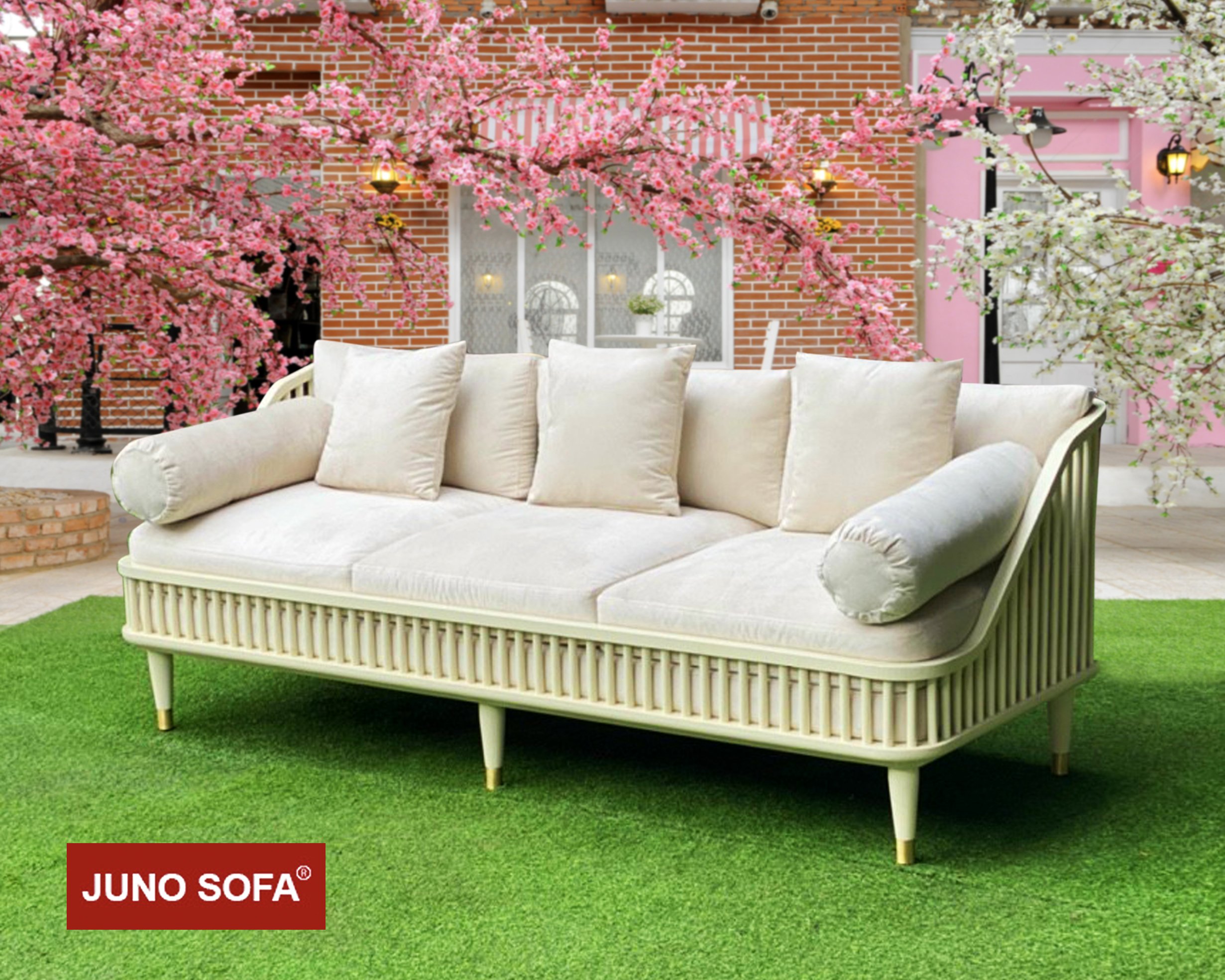 Sofa băng Bắc Âu Juno Sofa dài 2m tặng đủ gối