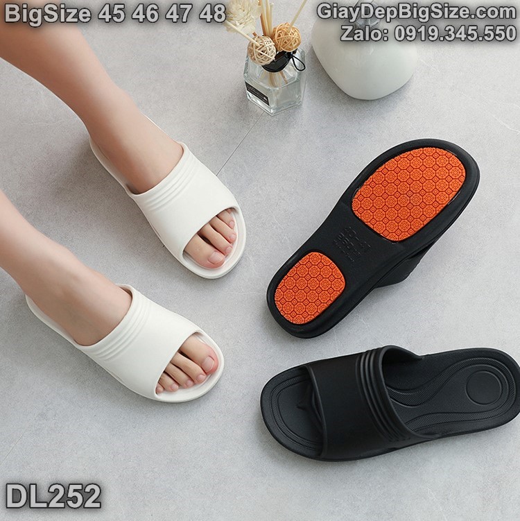 Dép lê đúc nguyên khối, dép quai ngang cỡ lớn 45 46 47 48 cho nam cao to chân ú bè. Big size slippers for wide feet