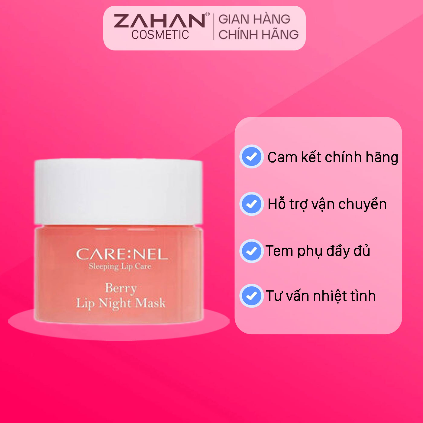 3 mùi] Mặt Nạ Ngủ Môi Carenel Lip Night Mask 5g