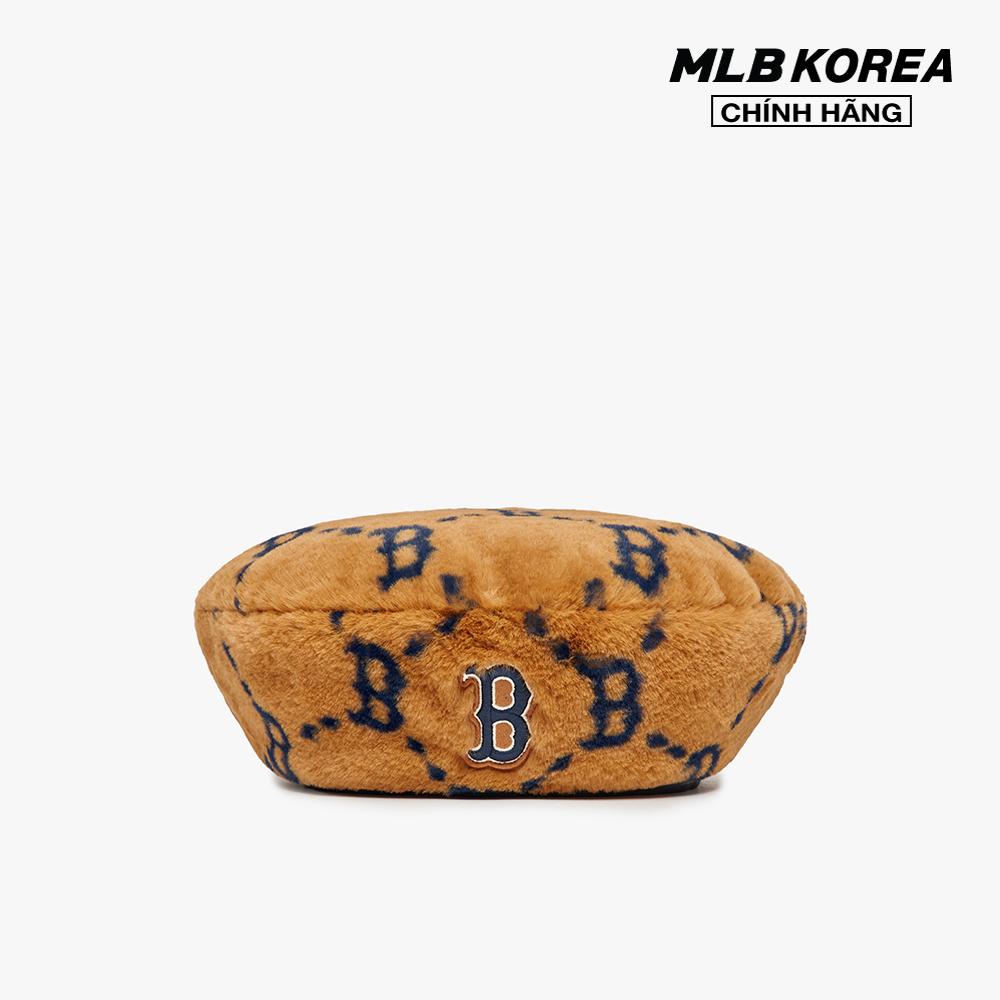 MLB - Nón beret lông in họa tiết monogram thời trang 3ACB