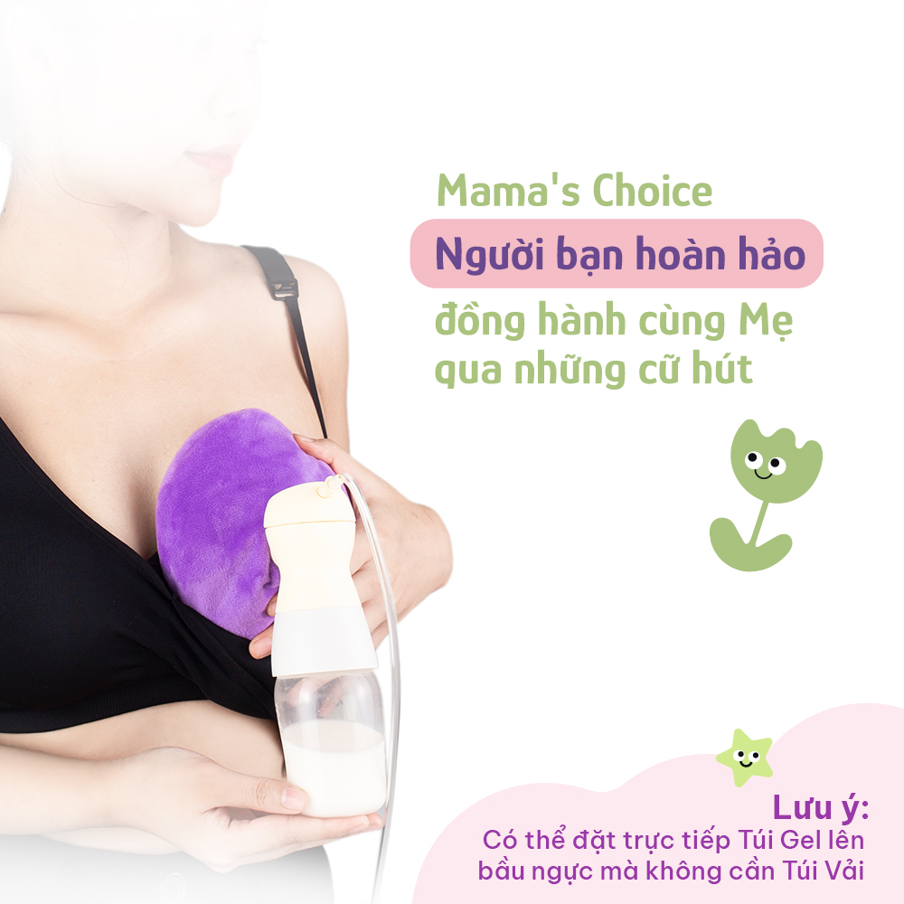 Túi Chườm Ngực Mama's Choice, Chườm Nóng Lạnh Giúp Mẹ Thông Tắc Tia Sữa, Kích Sữa, Giảm Đau Ti Hiệu Quả, Hộp 2 Túi