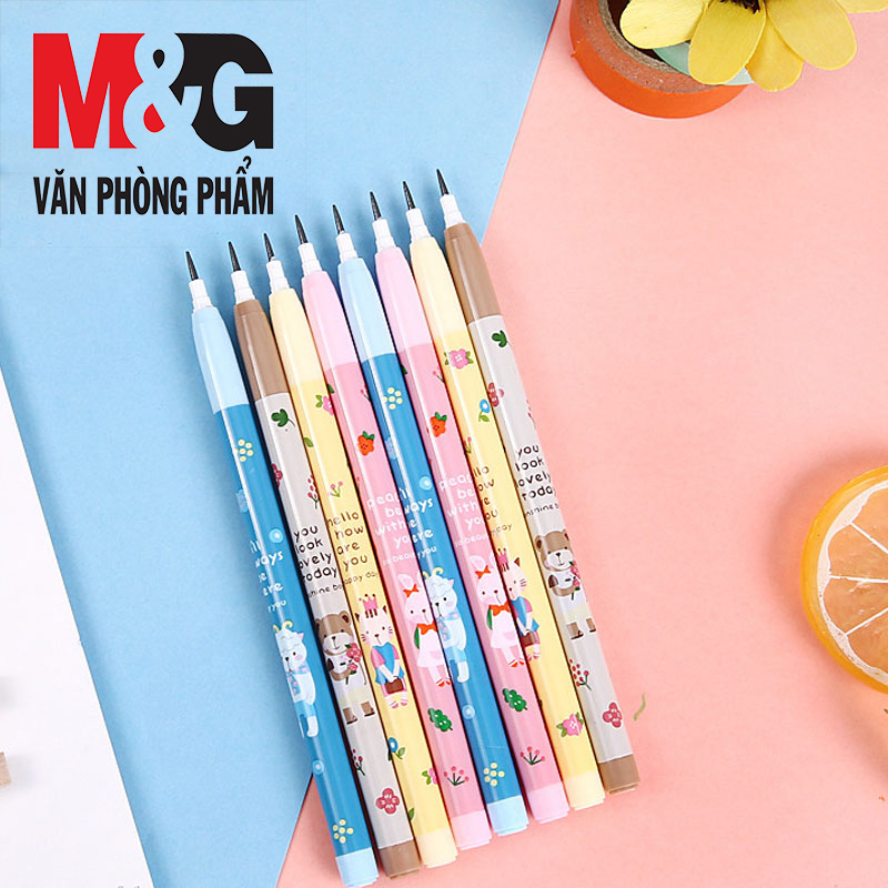 Bút chì khúc M&amp;G AMPQ1602 thân có hình Mèo, Thỏ, Gấu