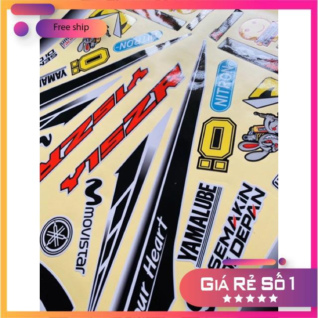 Tem rời Exciter 150 Movistar Y15ZR decal đế vàng trắng.Decal