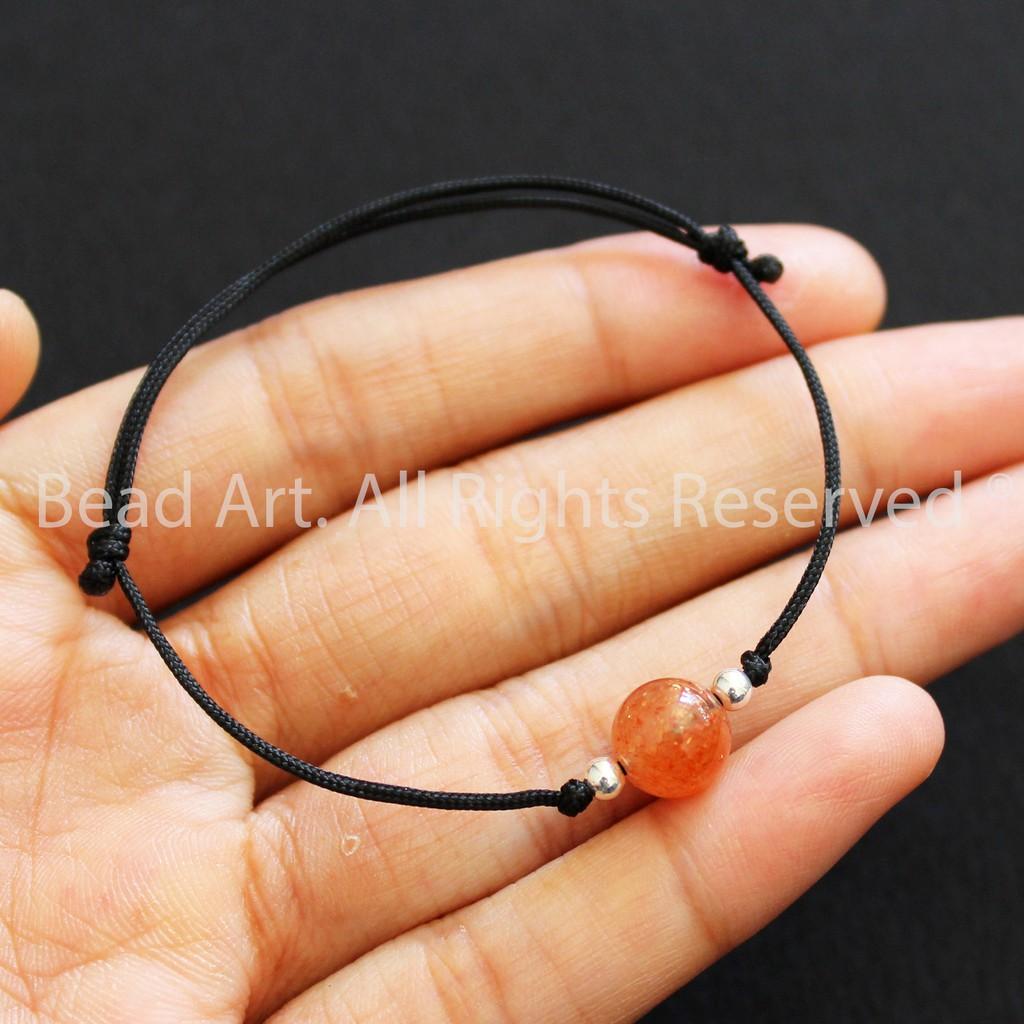 Vòng Tay Hạt Đá Sunstone, Đá Mặt Trời Tự Nhiên 8mm Loại A, Vòng Tay Phong Thuỷ, Chuỗi Hạt, Mệnh Hoả, Thổ - Bead Art