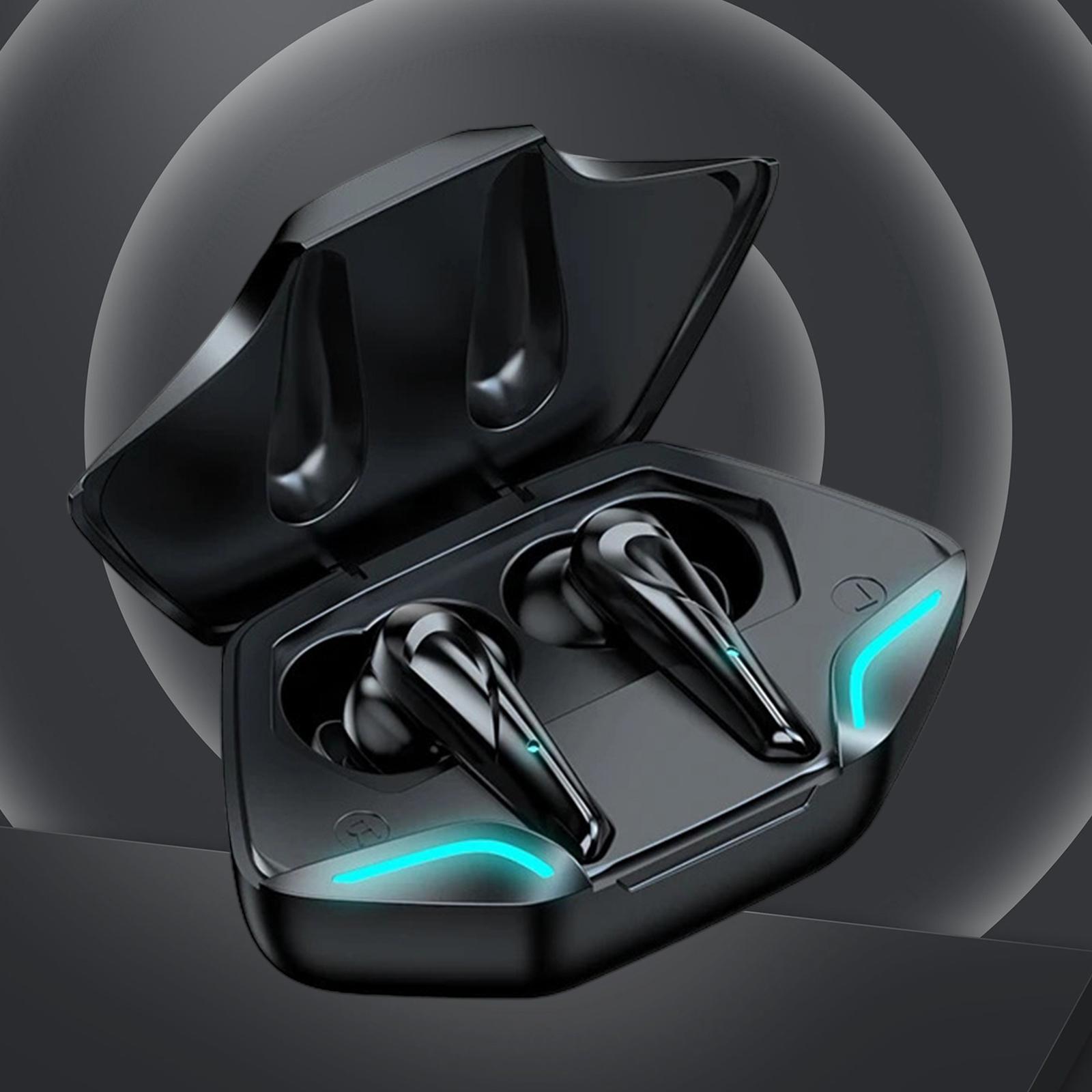 Bluetooth Wireless Earphone Headphones w/Mic Low Latency Noise Cancelling Black