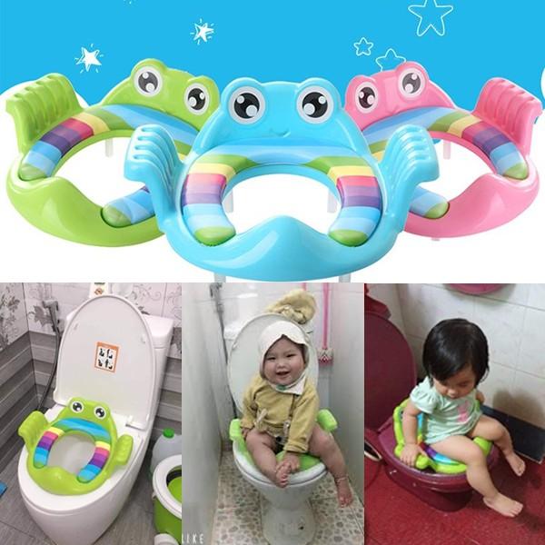 Bệ Lót Bồn Cầu Thu Nhỏ Có Tay Vịn Cho Bé, Bệ Toilet, Bồn Cầu Cho Bé