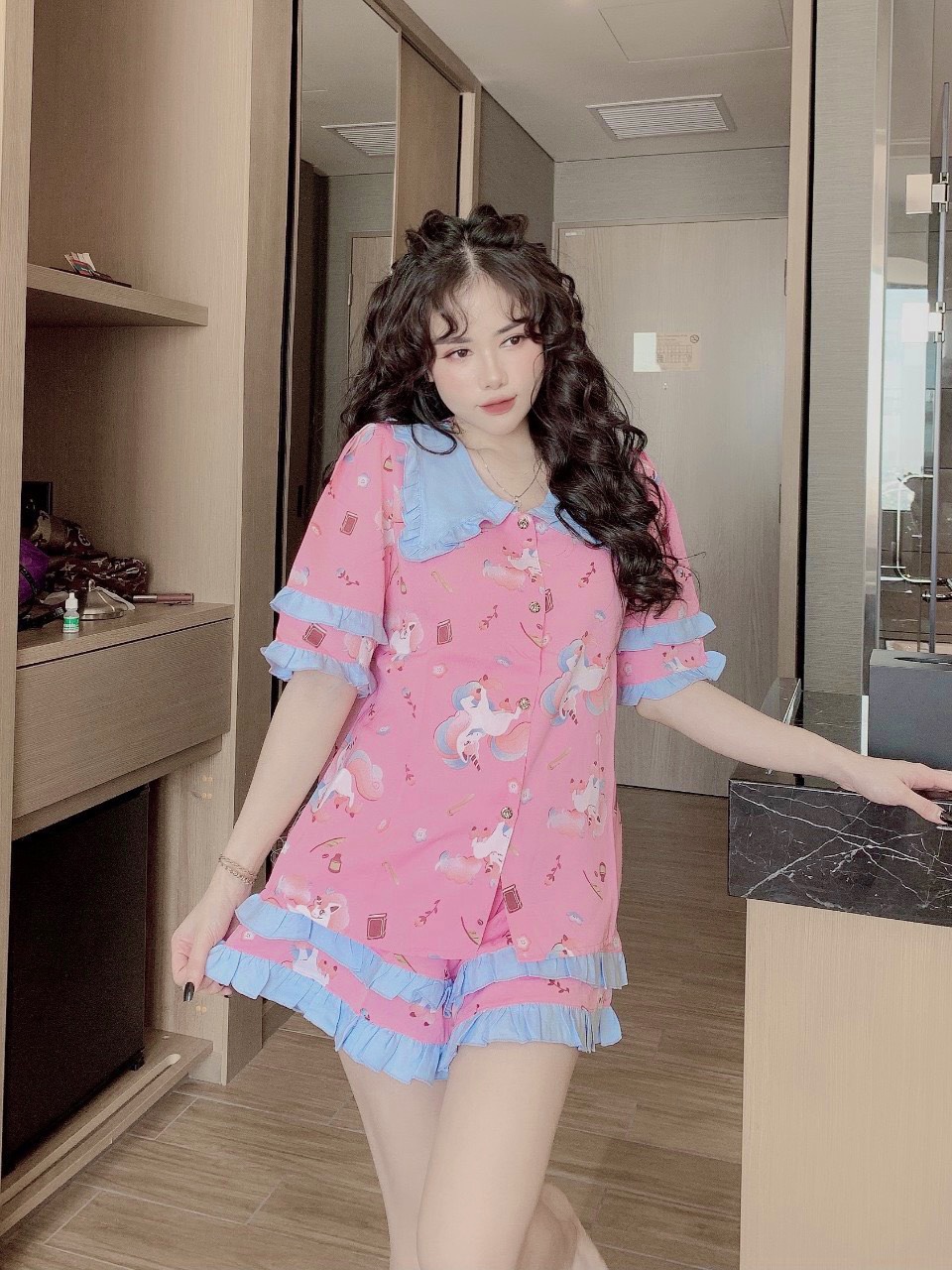 Bộ Pyjama Mặc Nhà Tiểu Thư Xinh Xắn