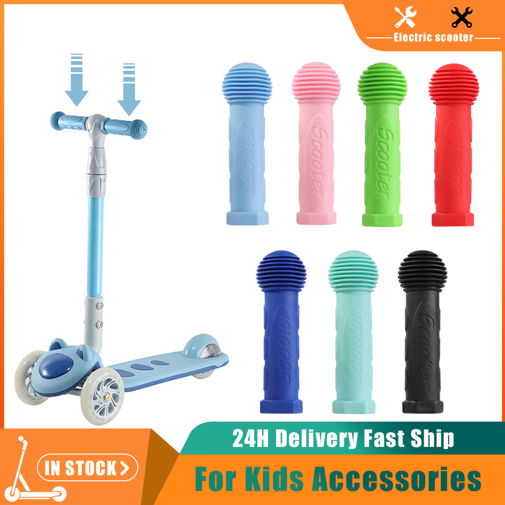 1 cặp tay cầm tay cầm cao su tay cầm tay cầm chống thấm nước có nắp xe đạp chống trượt cho trẻ em phụ kiện xe ba bánh xe tay. Color: Sky Blue