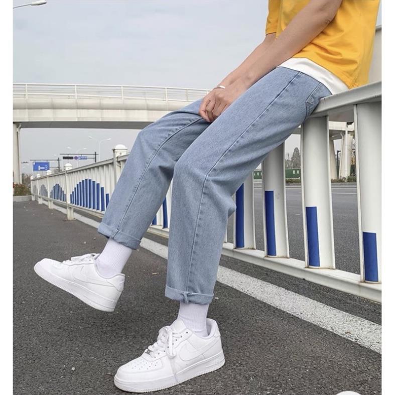 Quần Jean Baggy Nam ống Suông Rộng vải jeans bò cam kết không phai màuTR01 hot trend 2022