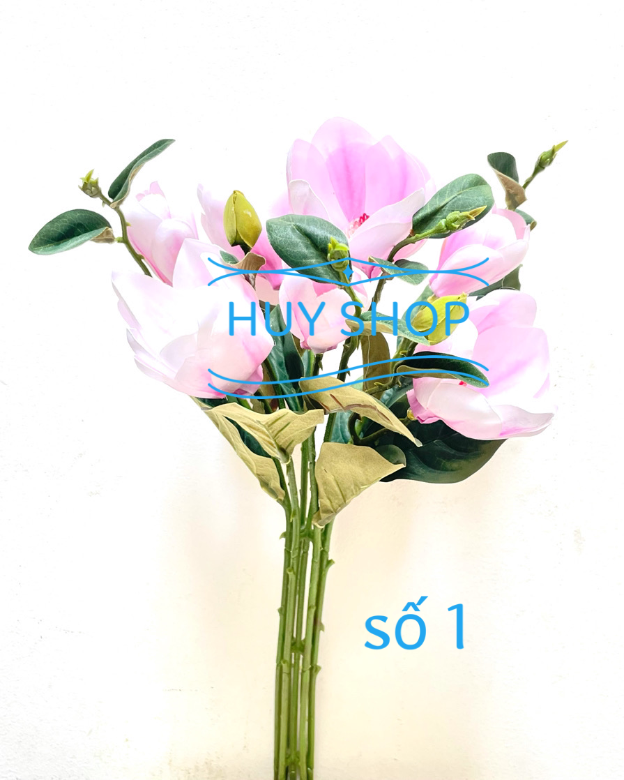 Hoa giả trang trí - Bó hoa Ngọc Lan 7 bông vải cao cấp