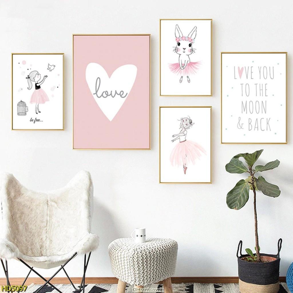 Tranh Canvas Decor phòng bé chủ đề Công chúa