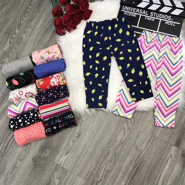 Set 10 quần legging hoạ tiết cho bé gái