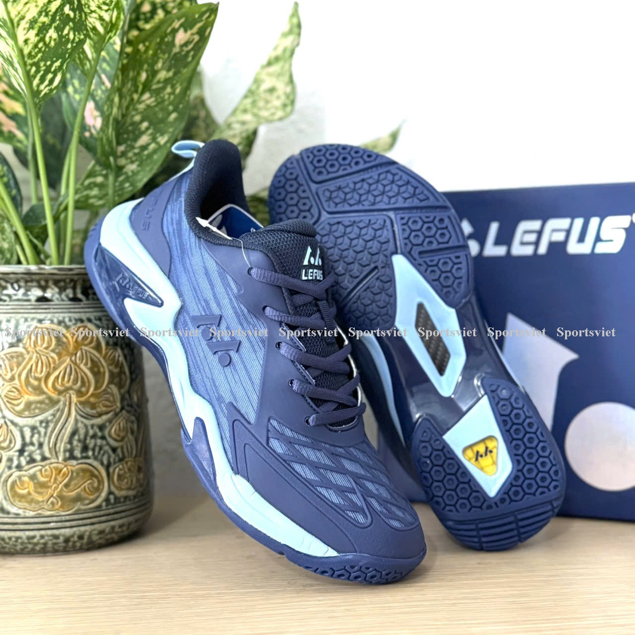 Giày Pickleball, cầu lông Lefus L038 - Đế kếp 2 lớp, gót có giảm chấn bảo vệ gối - Hàng chính hãng