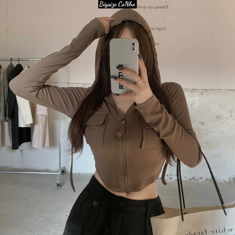 Áo khoác bigsize nữ thun gân cao cấp, Áo khoác ngoài nữ giành cho nàng Chuppy 58-95kg BIGSIZE CÔ NHỎ G18