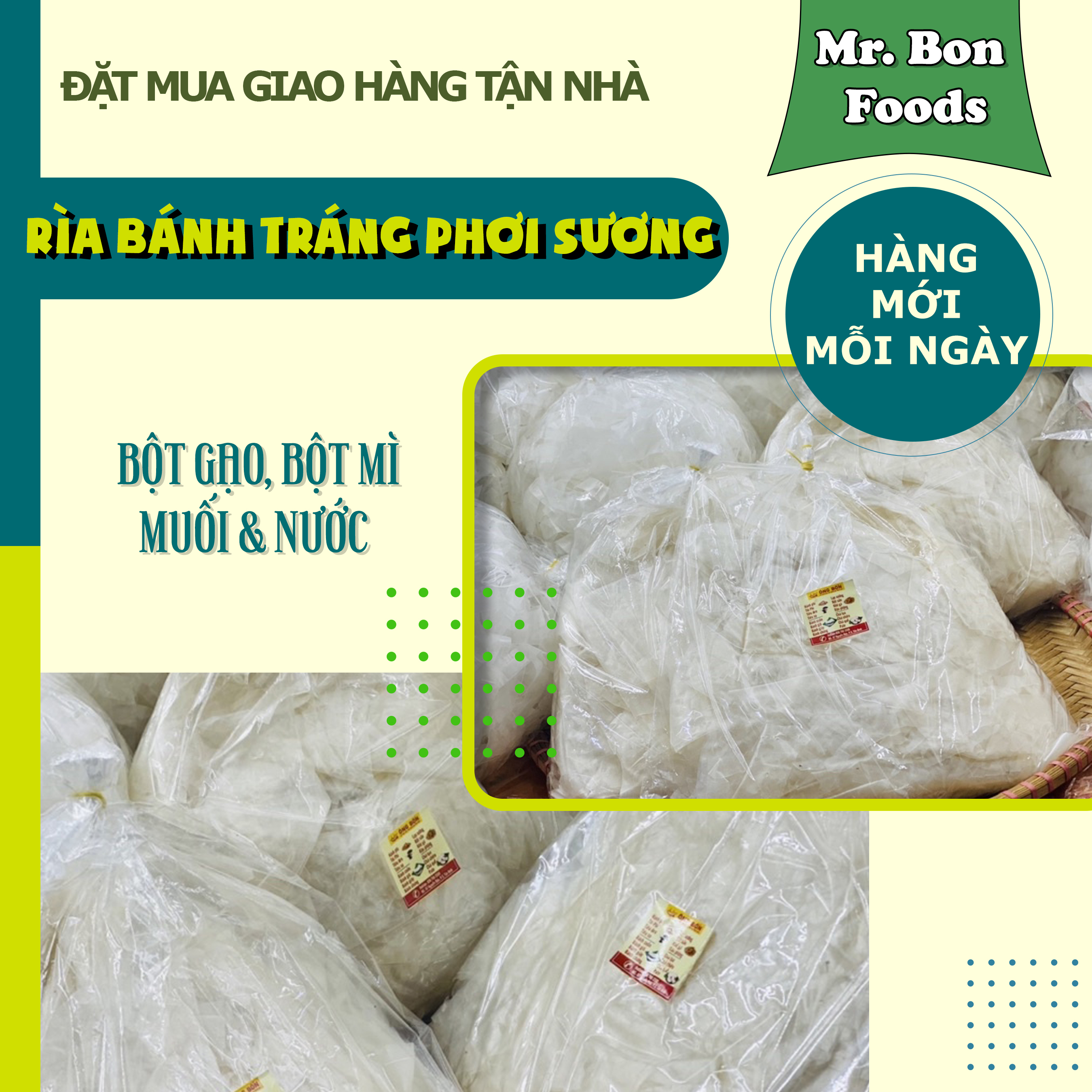 Rìa Bánh Tráng Phơi Sương Size To - Dẻo, Thơm, Hàng Mới