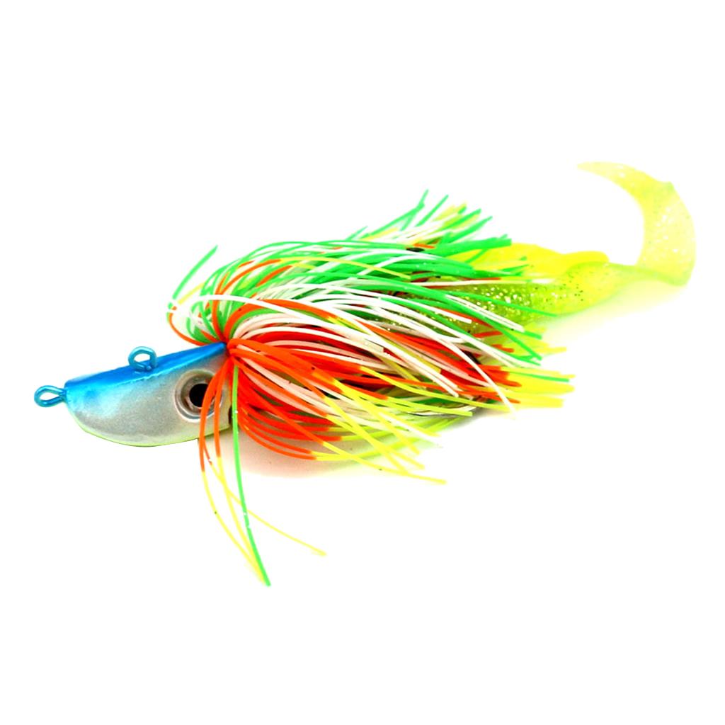 Metal Fishing Lure Jig Head Hard Bait Sea Fishing Silicone Tassle Lures