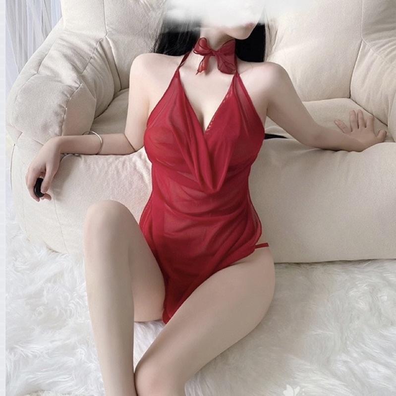 FM7770 Váy Voan Bay Bổng - Cổ Vạt Trễ Siêu Quyến Rũ - Đầm Ngủ Nữ Sexy @lingerie.sm.toys