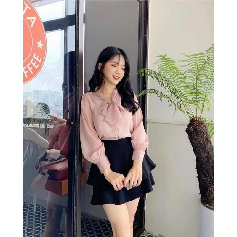 Chân váy tiểu thư XÒE XINH XẮN dáng ngắn- hai tầng