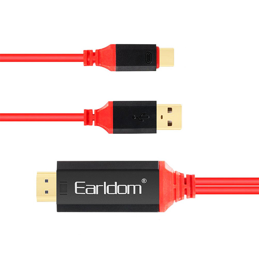 Cáp chuyển đổi USB-C 3.1 ra HDMI Earldom cho điện thoại, máy tính bảng, laptop - Hàng Nhập Khẩu