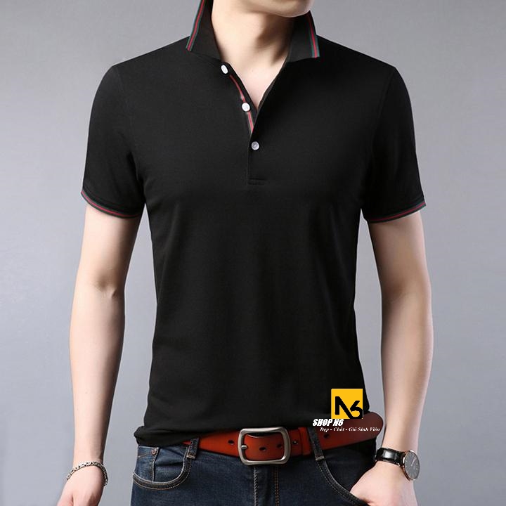 Áo Thun Nam Có Cổ Cổ Bẻ Phối Sọc Cao Cấp AT08 - ShopN6