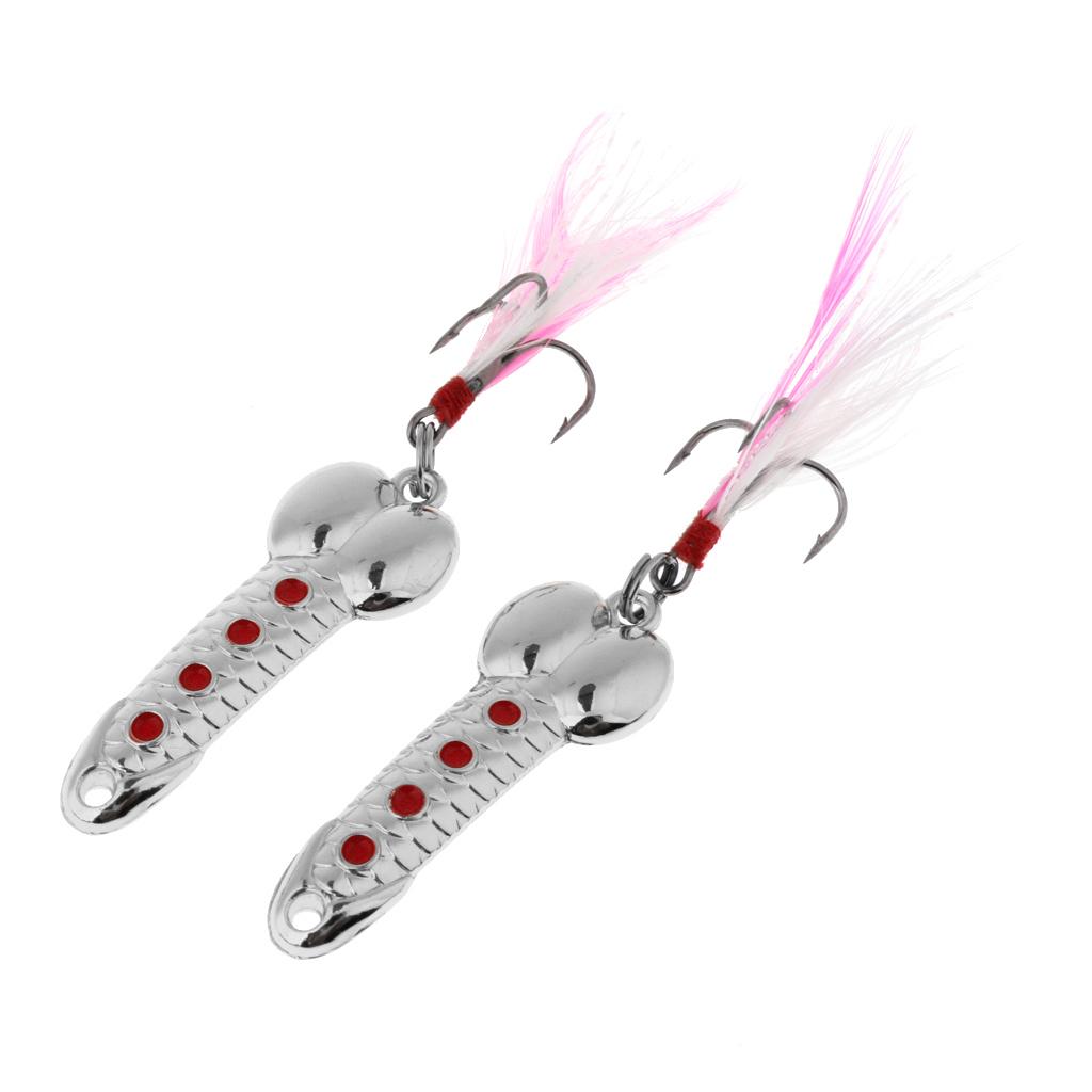 2pcs Metal Wobble Fish Lure Spoon Fishing Sequins Hard Bait Spinnerbaits 5g