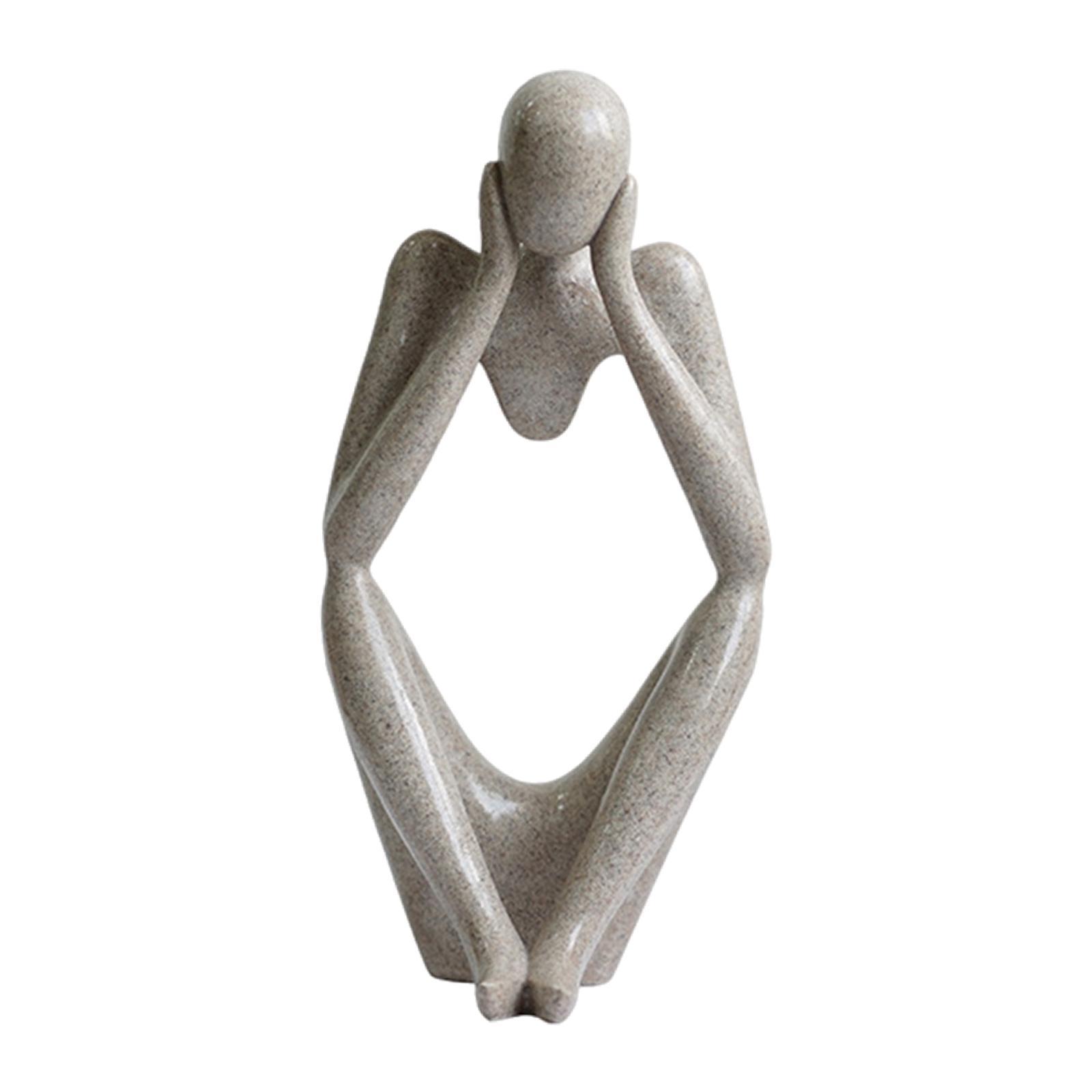 Abstract Thinker Statue Resin Abstract Figurine Nordic Resin Statue Miniature Sculpture Figurines Art for Desktop Shelf Hotel