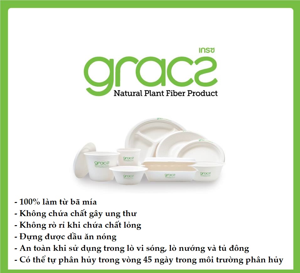 Chén giấy bã mía Thái Lan 350ml - thương hiệu Gracz