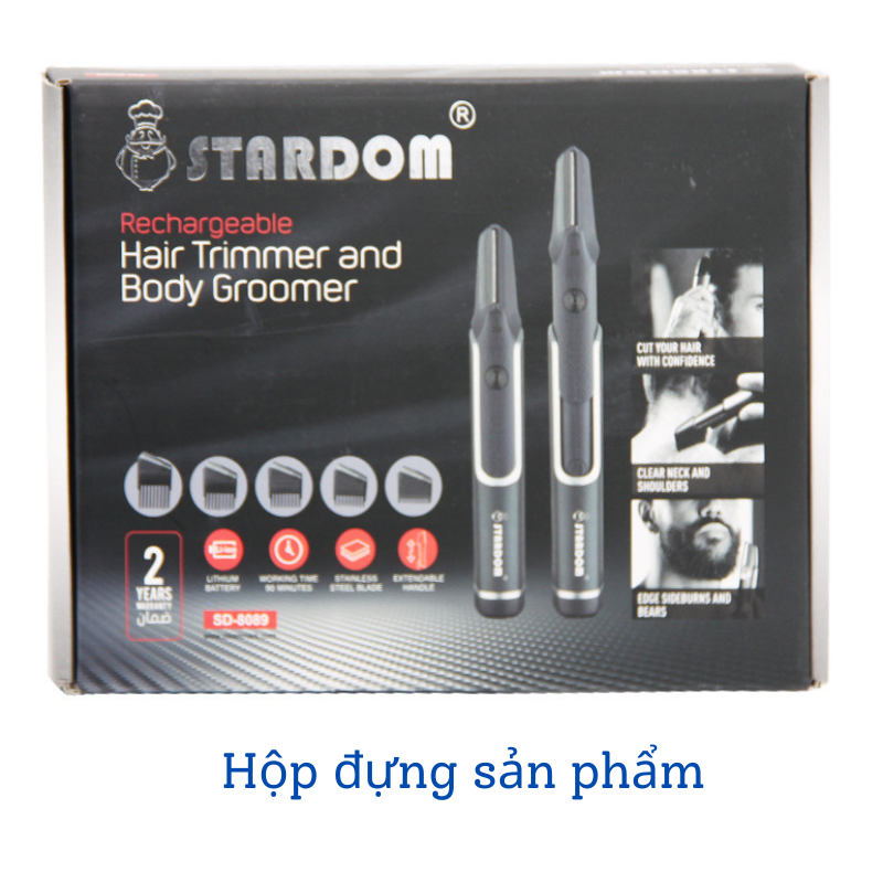 Tông Đơ Cắt Tóc Cạo Râu Cạo Lông Toàn Thân Bugu Stardom SD-8089 Tạo Hình Nhiều Kiểu Râu Tóc Chuyên Nghiệp Pin Li-Ion Sạc USB