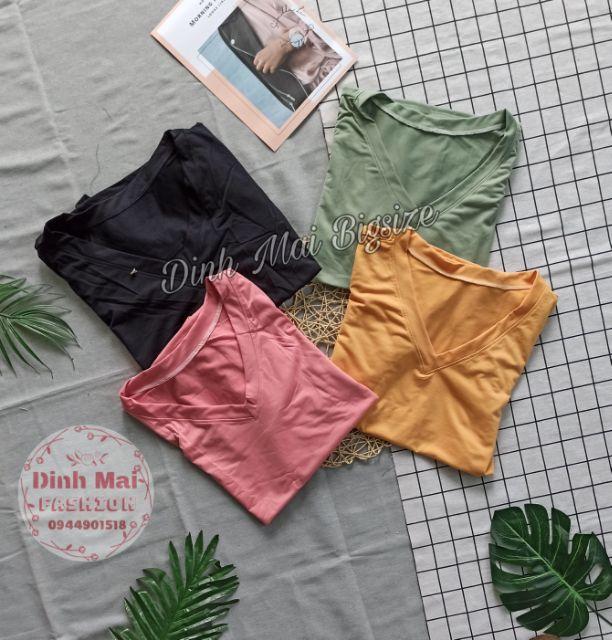 Áo cổ tim bigsize form thường bảng màu siu ngọt