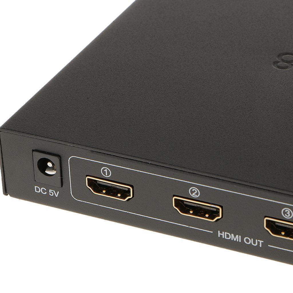 Full HD 1x8 Port HDMI Splitter Amplifier Repeater 3D 1080p Female Switch US Plug