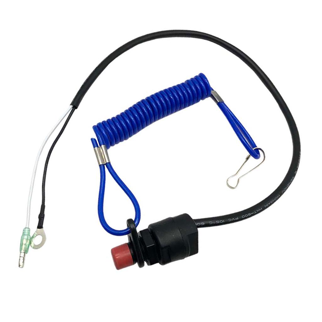 2 Pieces Boat Outboard Kill Stop Switch & Safety Tether Lanyard for Yamaha