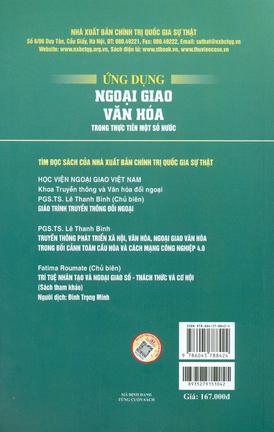 Ứng dụng ngoại giao văn hóa trong thực tiễn một số nước (Giáo trình dành cho sinh viên, học viên ngành ngoại giao)