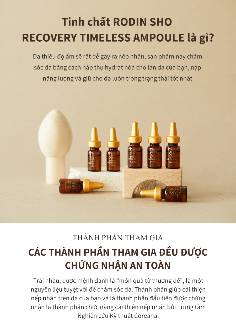 Tinh chất phục hồi trẻ hóa da - hạn chế nếp nhăn Rodin Sho Recovery Timeless Ampoule