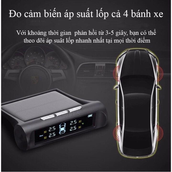 Cảm biến áp suất lốp ô tô xe hơi CAR365 TPMS Cao Cấp Van Ngoài Bản Quốc Tế Màn Hình Màu LCD