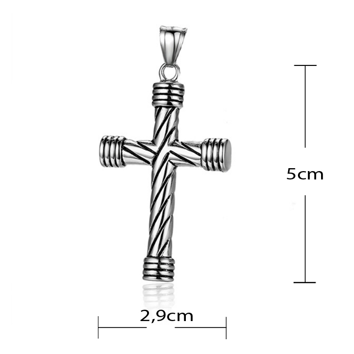 Dây chuyền Thánh giá thời trang may mắn ver7 MDC206T Không đen không gỉ sét