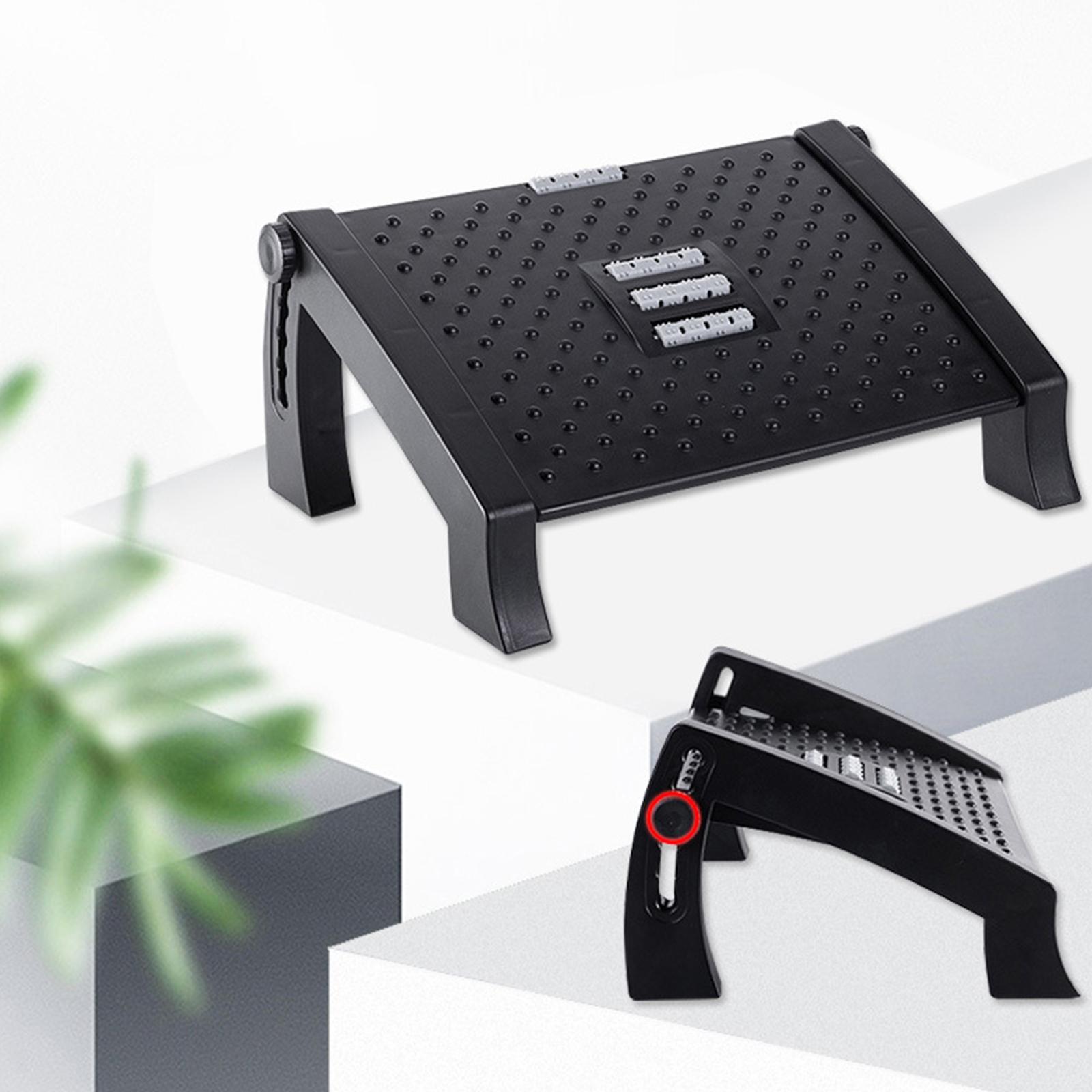 Adjustable Foot Rest with Massage Surface Ergonomic Foot Stool Under Desk Footrests for Home Work Office School