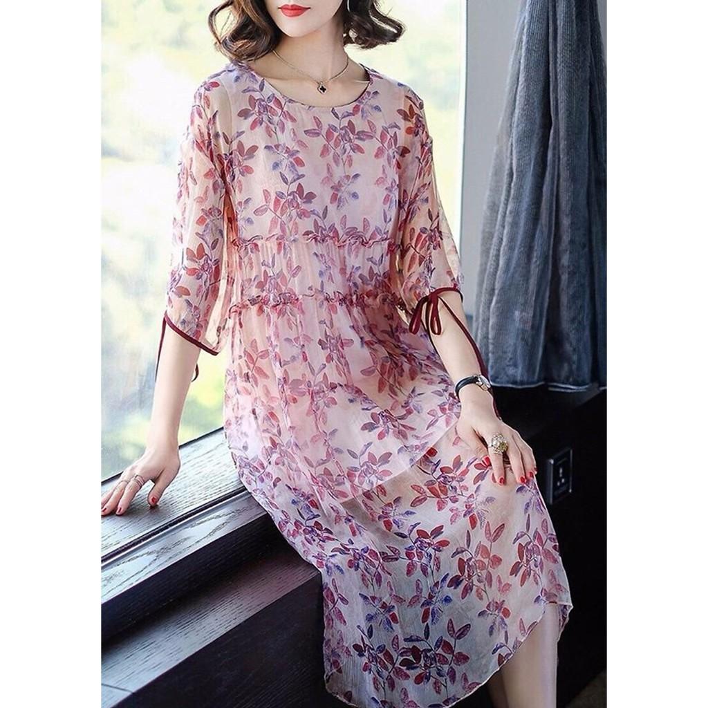 Đầm Nữ Suông Họa Tiết Hoa
