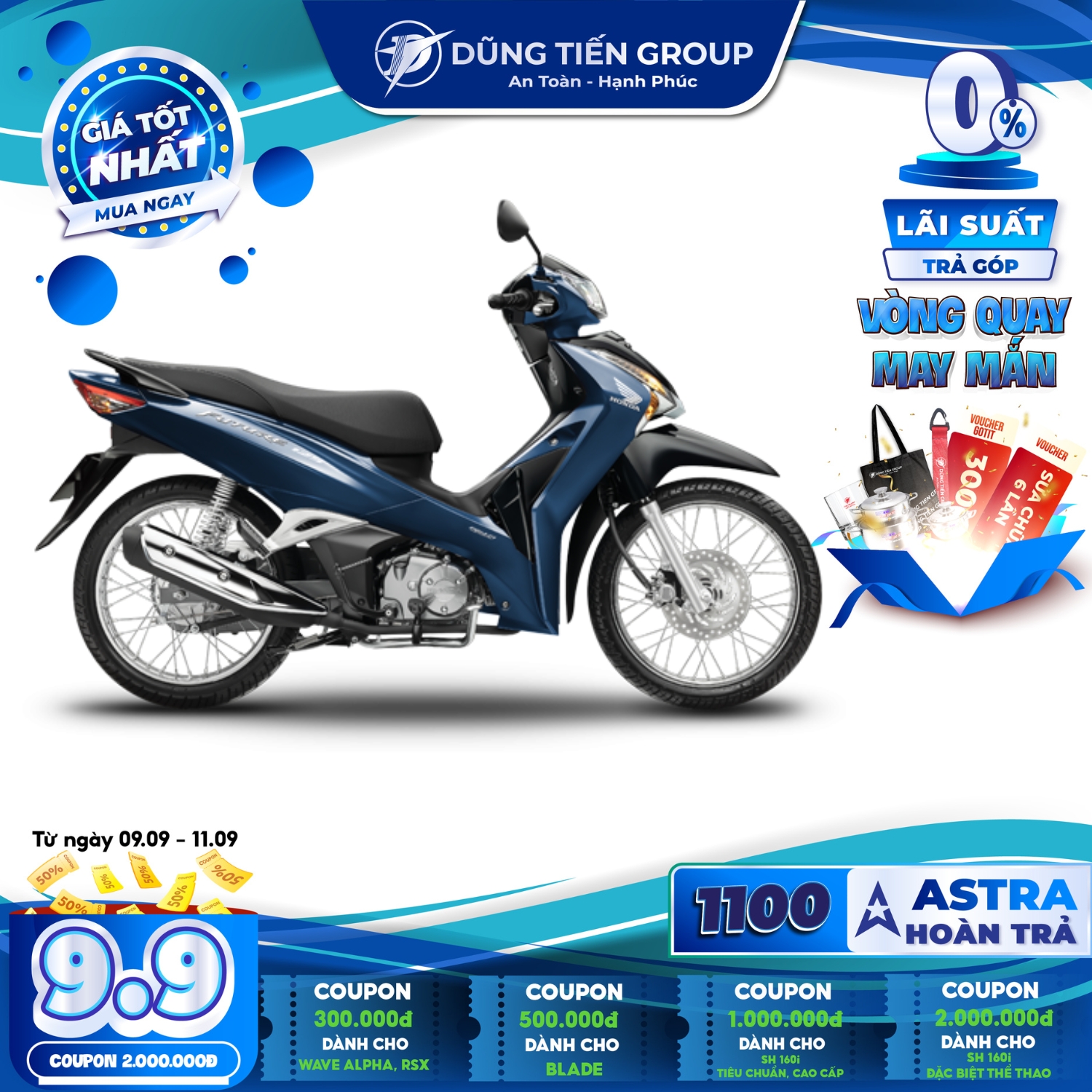 Xe Máy Honda Future 125 FI 2022 Phiên Bản Tiêu Chuẩn - Phanh Đĩa - Vành Nan Hoa