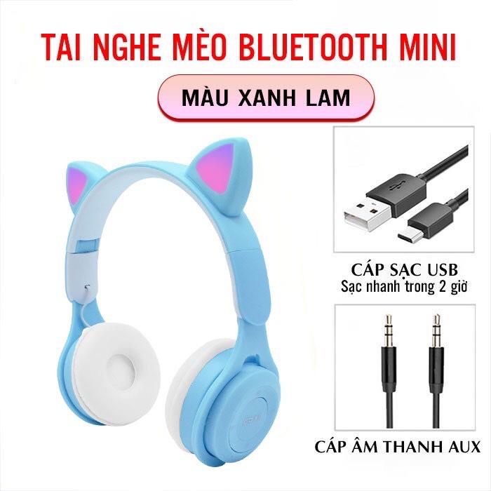 Tai Nghe Mèo Chụp Tai P47 Phát Sáng Kute Dễ Thương Nghe Nhạc cực Hay, Pin cực trâu