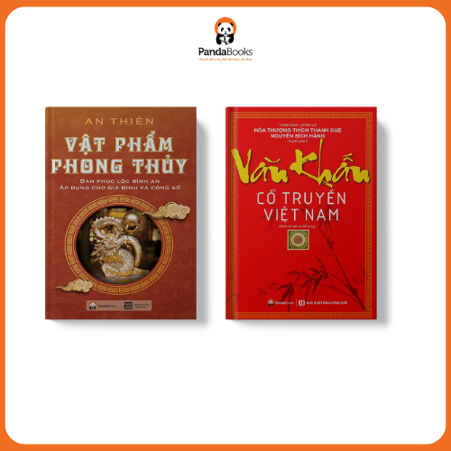 Sách PANDABOOKS combo 2 cuốn Vật phẩm phong thuỷ +Văn khấn cổ truyền bản màu