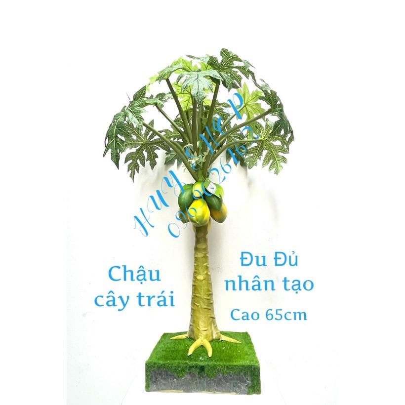 Chậu cây Trái ĐU ĐỦ 65cm nhân tạo trang trí nhà cửa