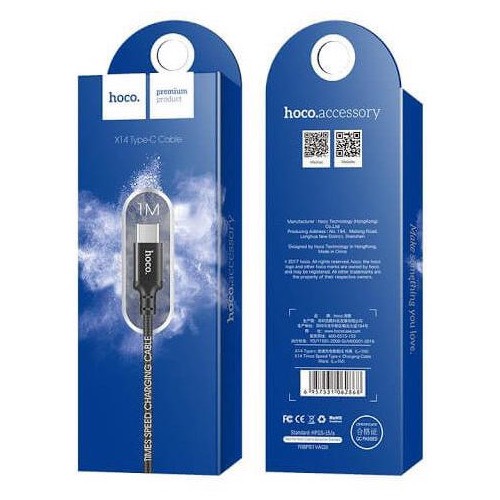 Cáp sạc hoco x14 type c bọc dù 1m 2m - cáp sạc chông đứt cho samsung oppo xiaomi giao mầu ngẫu nhiên hàng chính hãng