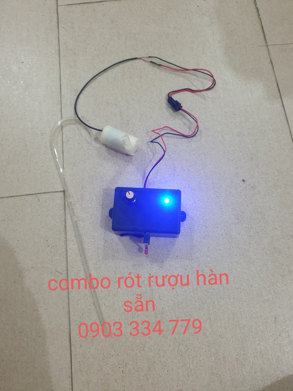 [đã làm sẵn như hình] Combo rót ruou bơm chìm công tắt hành trình