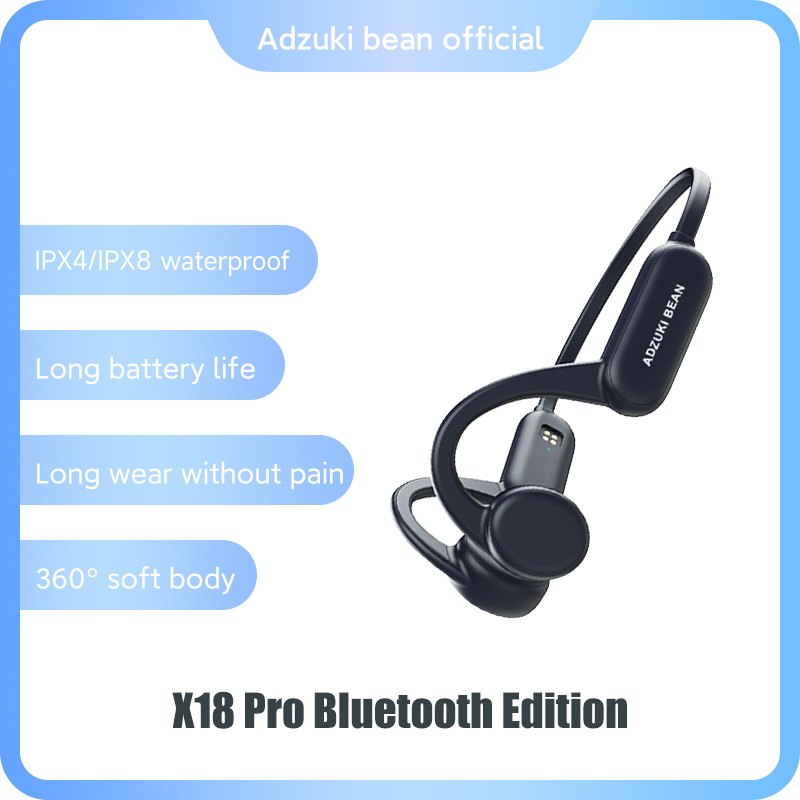 Tai nghe không dây Adzuki bean Bone Conduction X18 Pro Tai nghe không dây bơi lội IPX8 Tai nghe chống nước IPX4 tích hợp 8GB Màu sắc: Đen 8GB IPX8